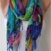 Multicolor Chiffon Scarf with Lace Edge - Gift