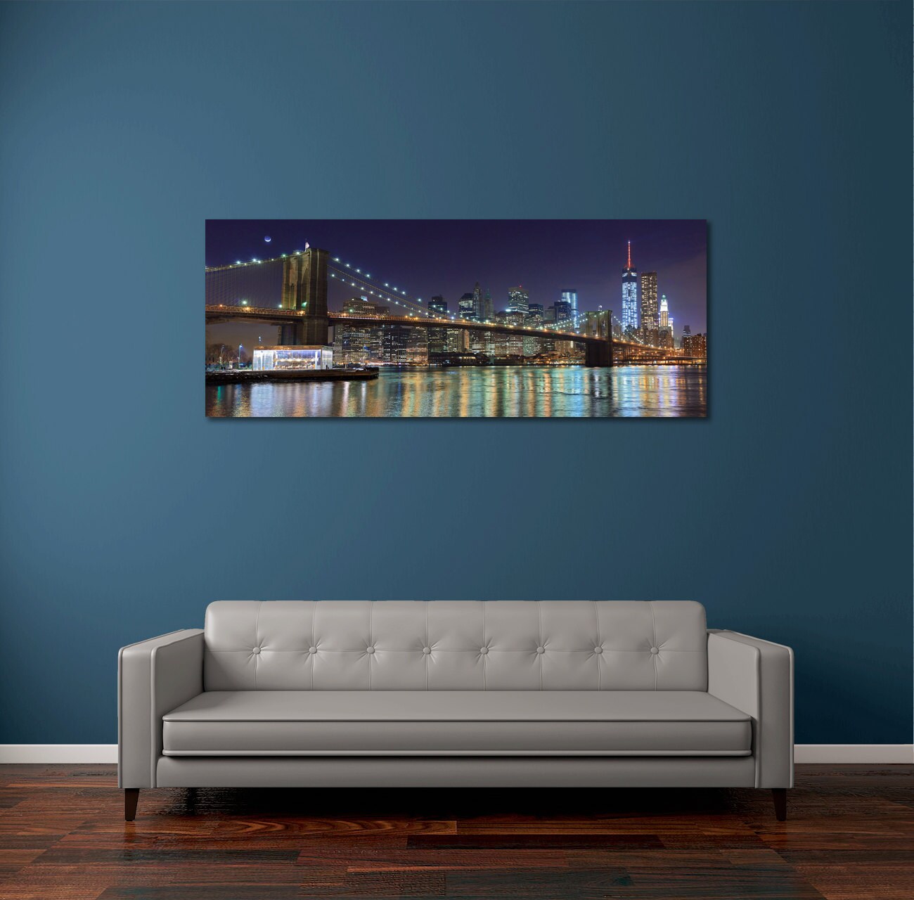 NYC Panorama Photo Metal Print Brooklyn Bridge New by klgphoto