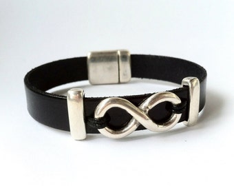 Items similar to Men Leather bracelet - Dark Brown - Gift for Him ...