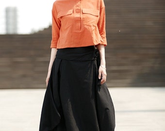 Graceful Black Maxi Skirts (C334)