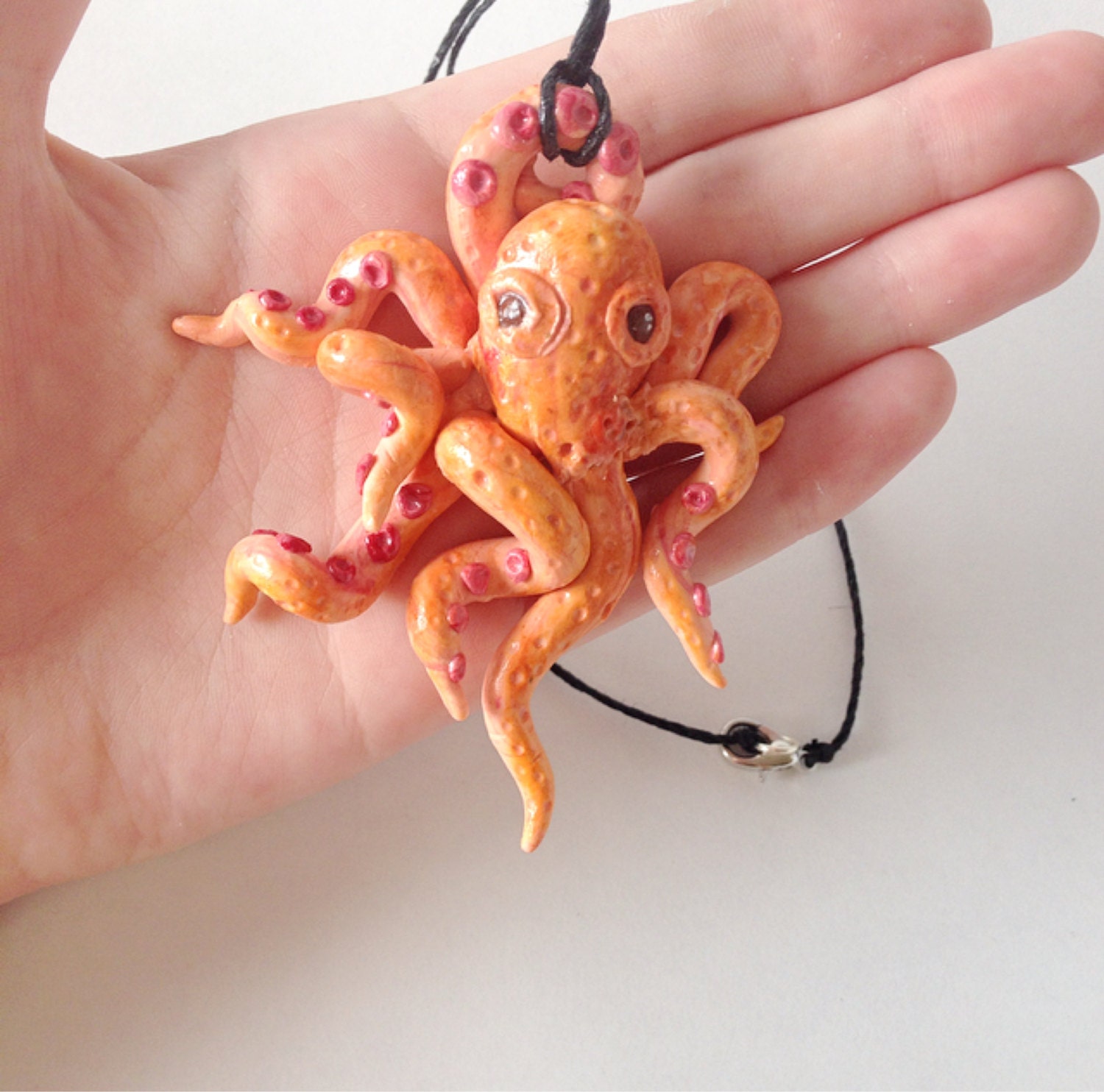 Octopus Necklace Octopus Charm polymer clay by artbyalexlee