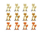 60% OFF SALE Fox Clip Art Woodland Clipart Animal Clip art Digital Foxes Clipart Foxes Cute Foxes Kid's Clipart Il_170x135