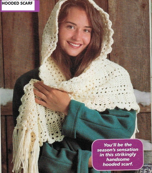 Scarf Pattern by BissonnetteDryGoods Hooded hooded easy EASY PDF scarf Crochet  for