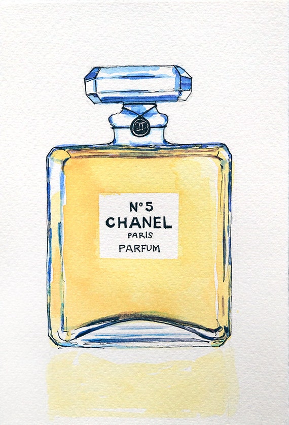 Original Chanel Perfume Watercolour Illustration Chanel No5