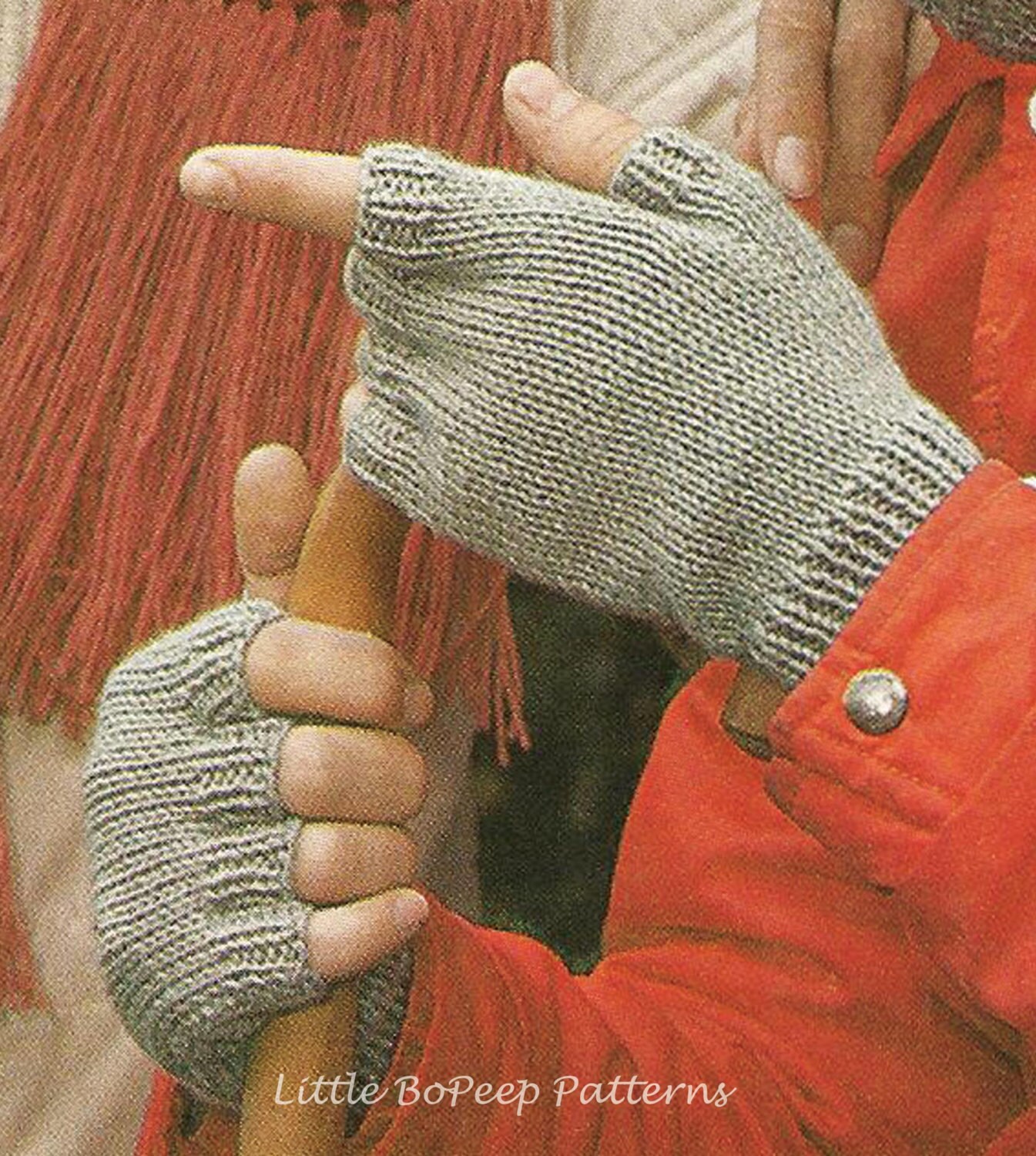 Men's Fingerless Mitts Knitting Pattern PDF