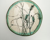 Aqua Botanical Ceramic Catch All Dish (no 418)