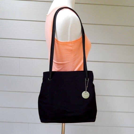 Vintage Nine West Purse, Black Poly Fabric, Shoulder Bag