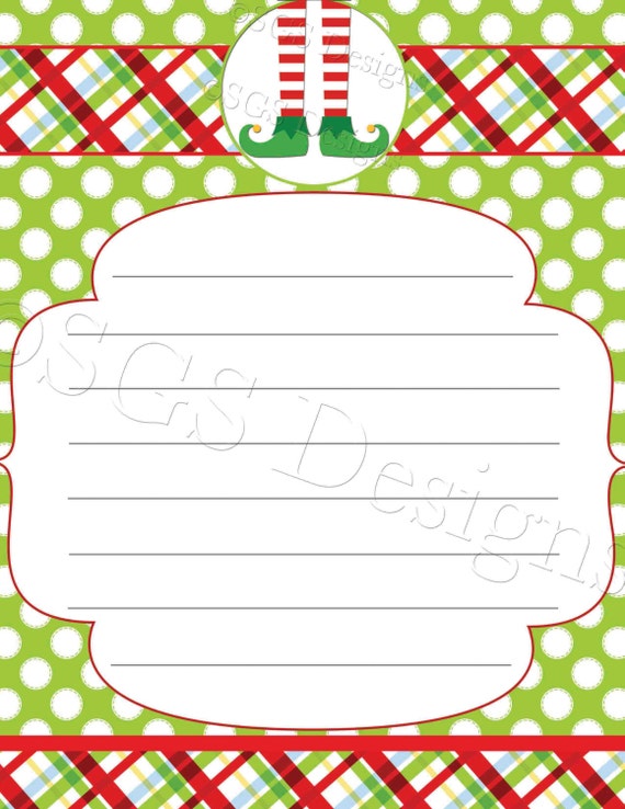 Items similar to Christmas Elf Letterhead Digital File (Instant ...
