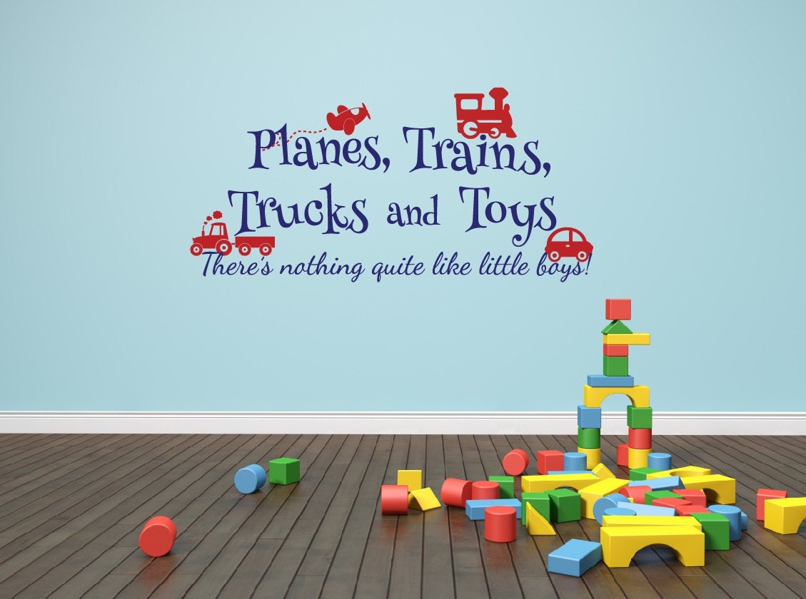 Playroom Decal Planes Trains Trucks and Toys Boy Wall Decal