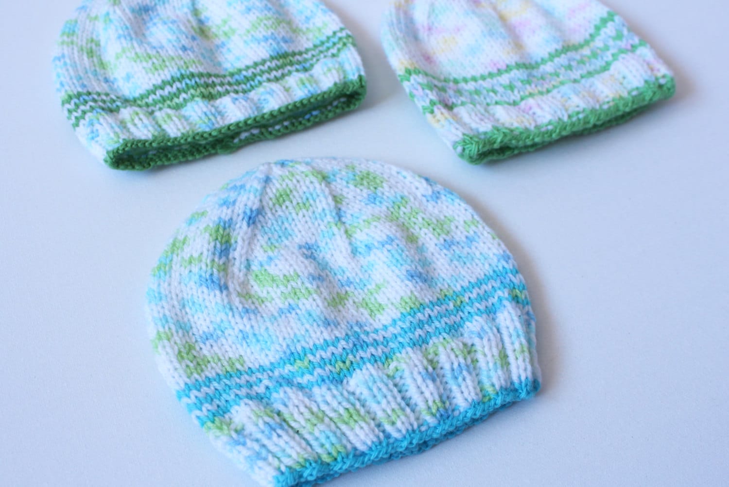 Baby boy hat knit newborn hat in baby blue turquoise blue