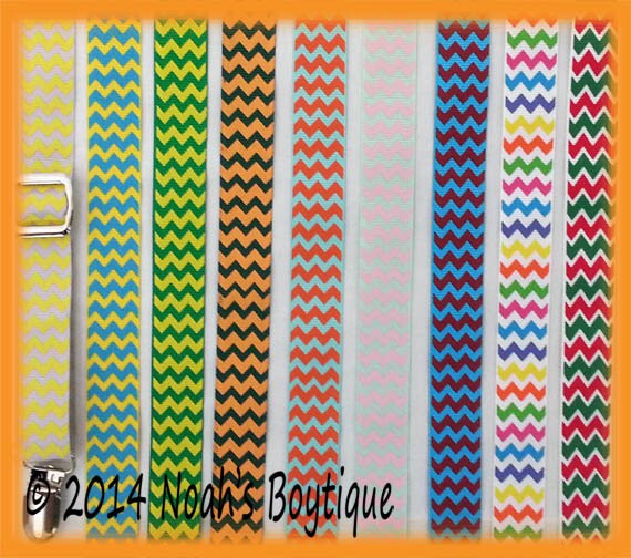 Baby Chevron Suspenders - Yellow Chevron - Green Chevron - Multi Color Chevron - Turquoise Chevron - Mint Pink Chevron - Orange Chevron by NoahsBoytiques