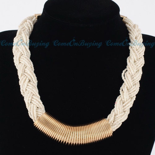 White Twisted Choker Necklace