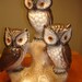 Vintage 3 Owl Lamp VERY HEAVY and LARGE Chalkware and Lucite Eyes - Kitschy