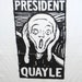 Vintage QUAYLE Munch Scream Art Republican GOP 50/50 Screen Stars Political Satire
