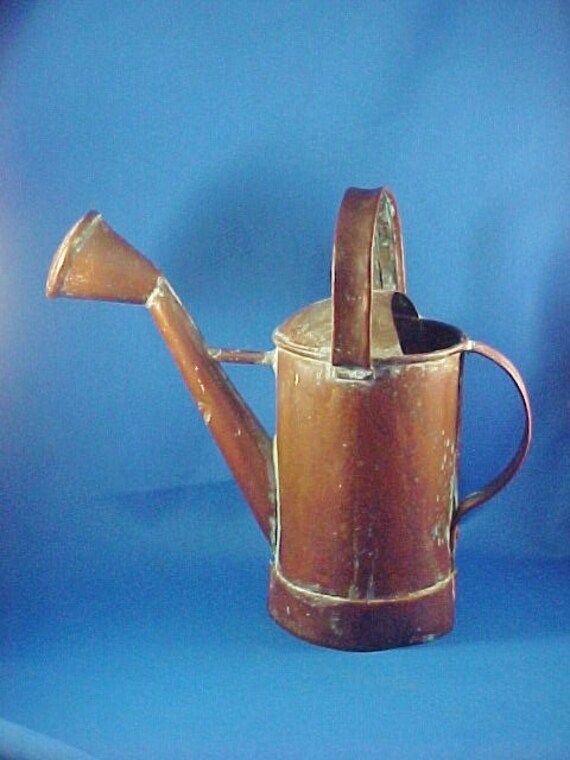 Antique Victorian Copper Garden Watering Can Small Size