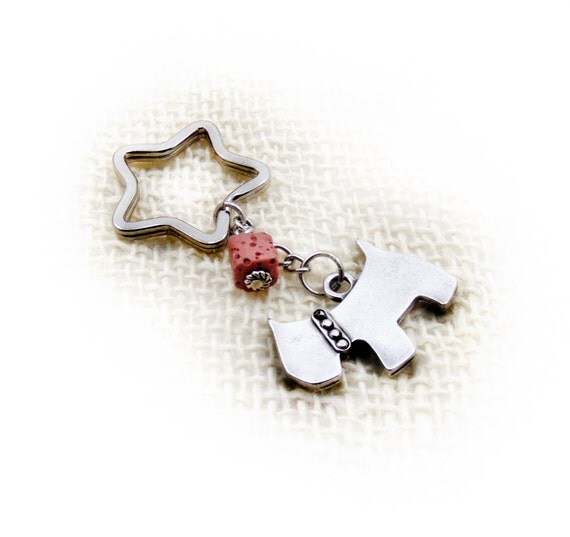 Items similar to Westie Dog Charm Keychain, Metal Dog ...
