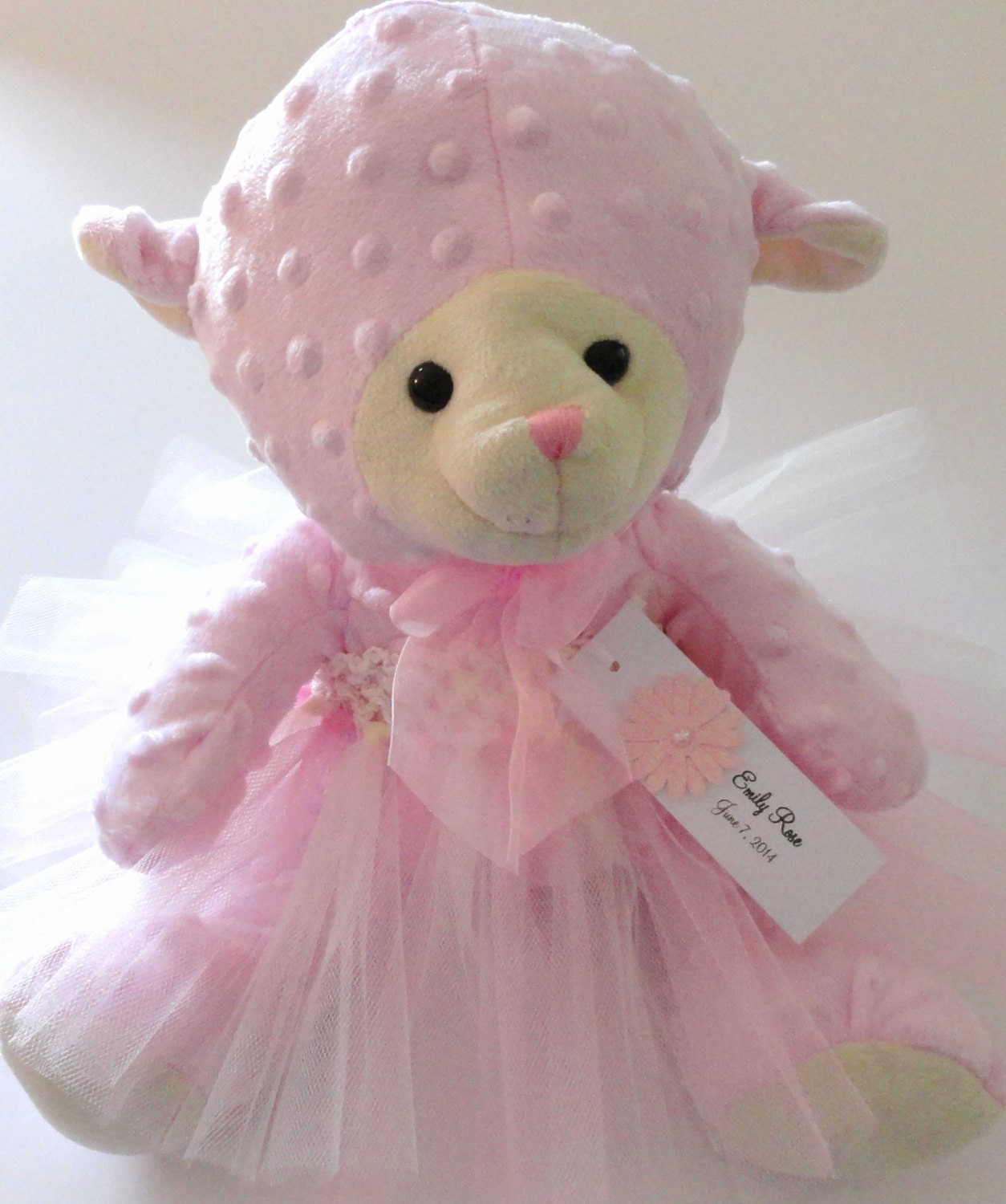 pink lamb stuffed animal