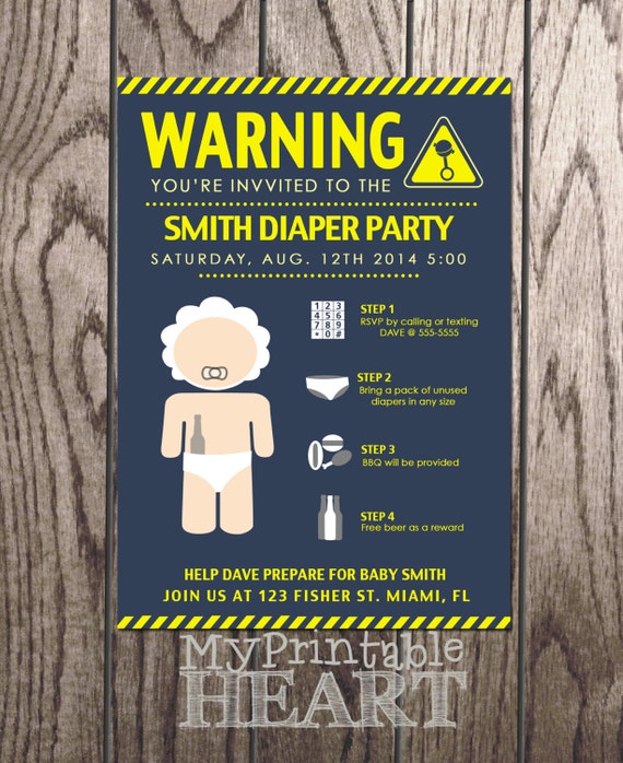 Beer And Diaper Invitations 7