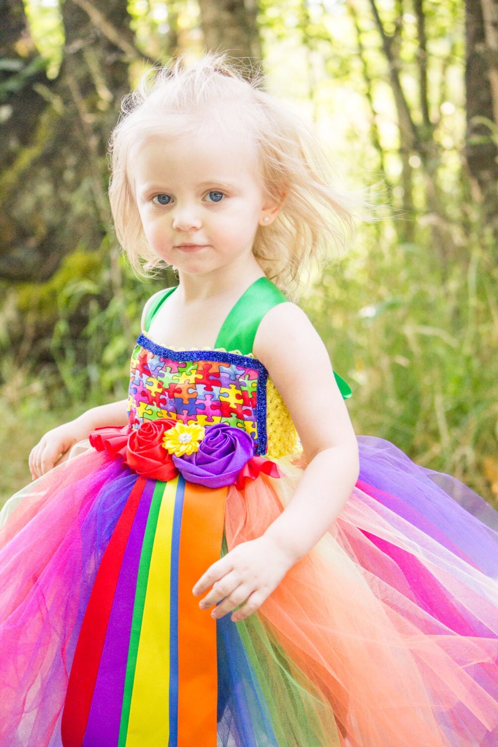 Autism Awareness Puzzle Colorful Tutu by OurSweetSomethings4U