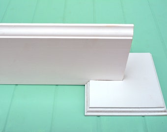 Set of 2 Baseboard Holders - Photography Backdrop Baseboard Holders - White Wood Baseboard Stand