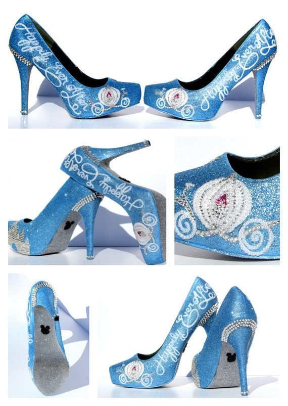 4 inch Cinderella Heels with Swarovski Crystals by WickedAddiction