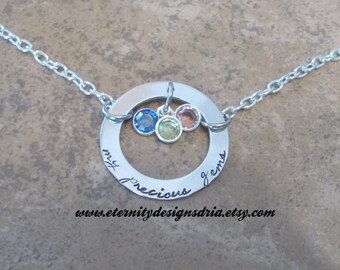 Personalized Mom/Grandma Birthstone Necklace, My Precious Gems, Mom Jewelry, Grandma Jewelry