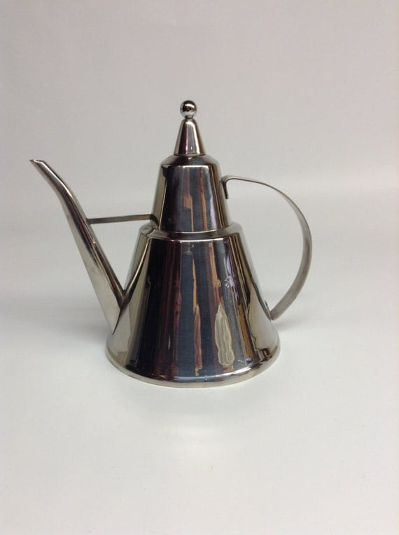 Vintage Tea Pot Kettle Chrome Plated Mid by ModernArtifactDecor