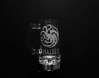 House Targaryen Mug - PERSONALIZED Game of Thrones Mug - House of Targaryen Beer Mug - House of Targaryen Crest