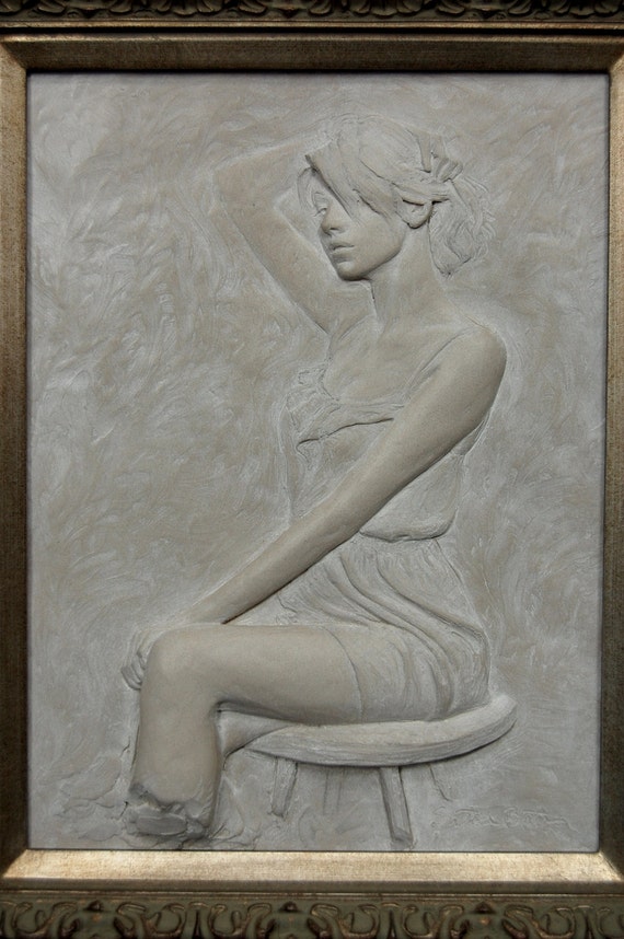 Items similar to woman bas relief sculpture LIMITED EDITION casting on Etsy