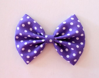 Popular items for purple polka dot bow on Etsy