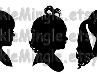 Custom Silhouette Portrait- Digital Files Only, Child Portrait, Kids Silhouette, Unique Gift, Printable Image File