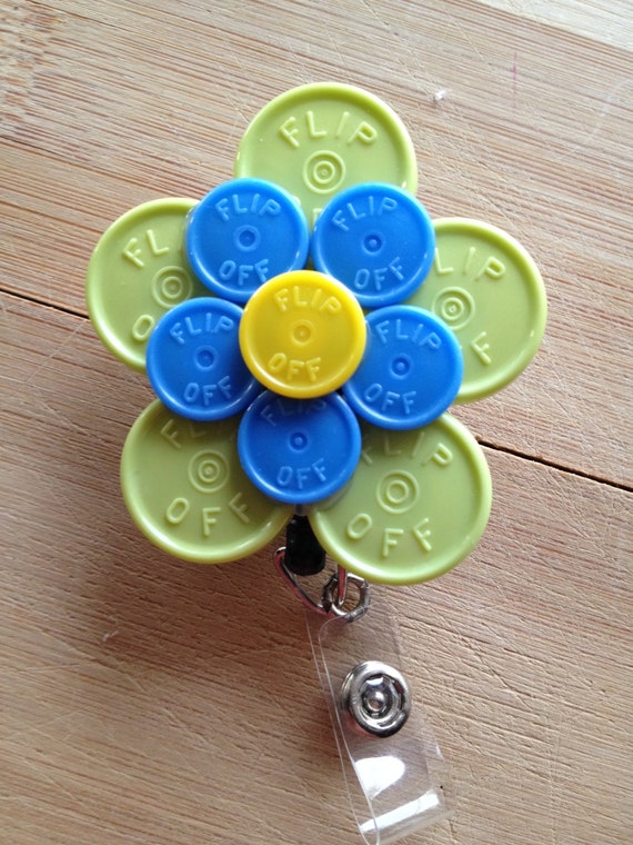 Large Flower ID Badge Holder With Retractable by BeautifulBadges