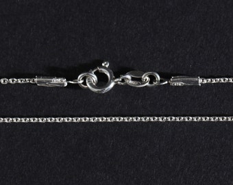 Sterling silver necklace chain cable 15 16 18 20 22 24 26 28 inch - Dainty necklace cable chain finished ready to wear quality Made in Italy