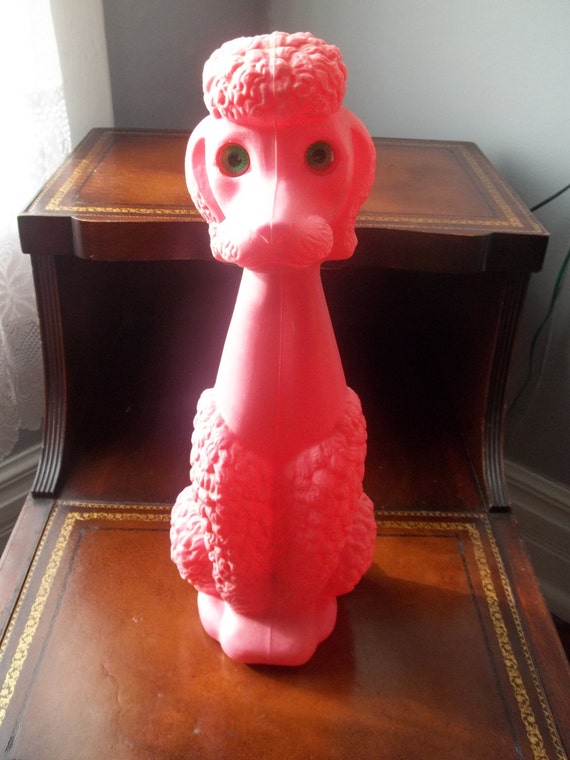 Vintage Plastic Pink Poodle Bank by TheHoneysuckleTree on Etsy