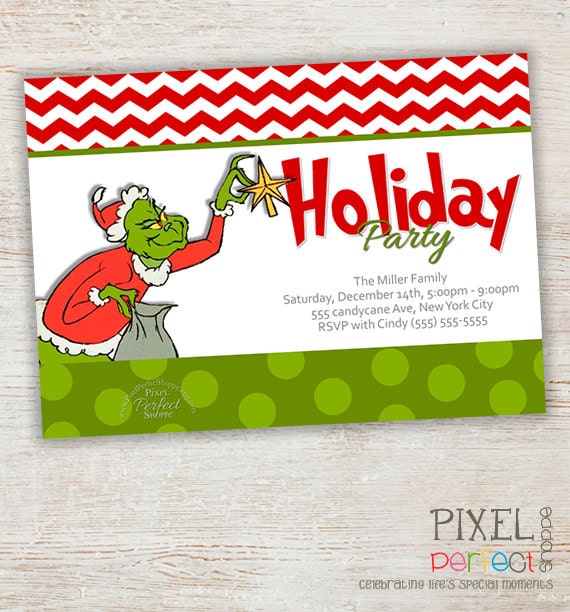 Christmas Party Invitations Grinch Party Invitations Christmas