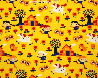 SALE Lillestoff Organic Jersey Cotton GOTS certified organic fabric with Happy girls Knit Fabric