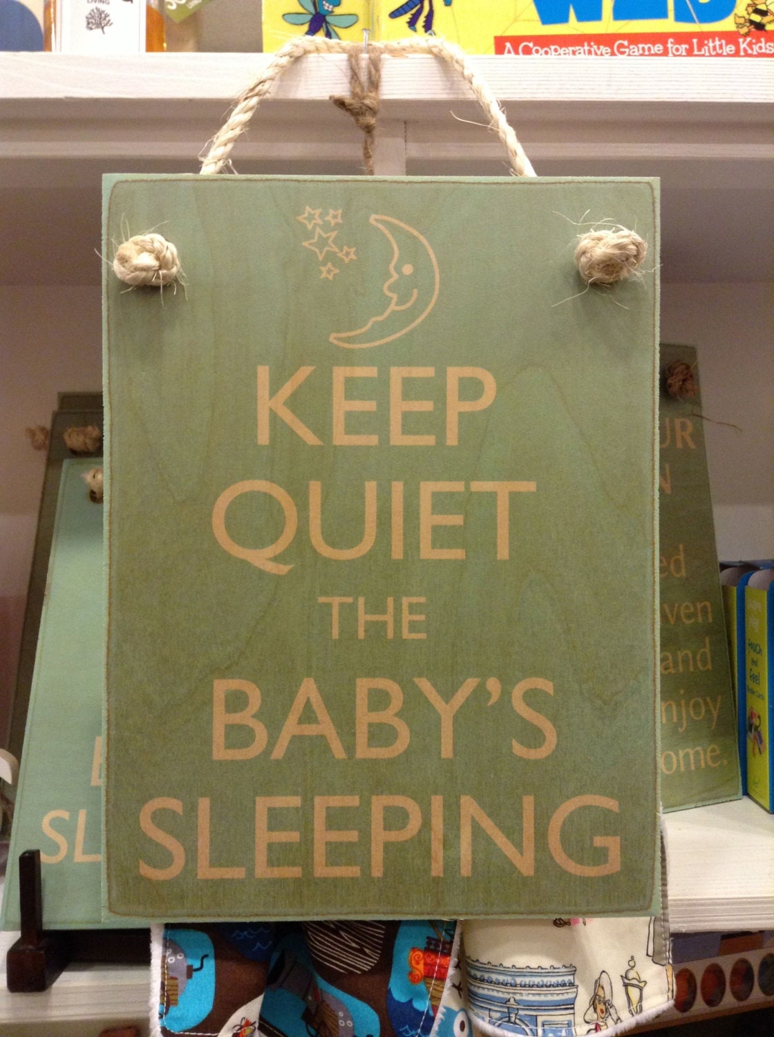 Keep Quiet The Baby's Sleeping Wooden Hanging Sign