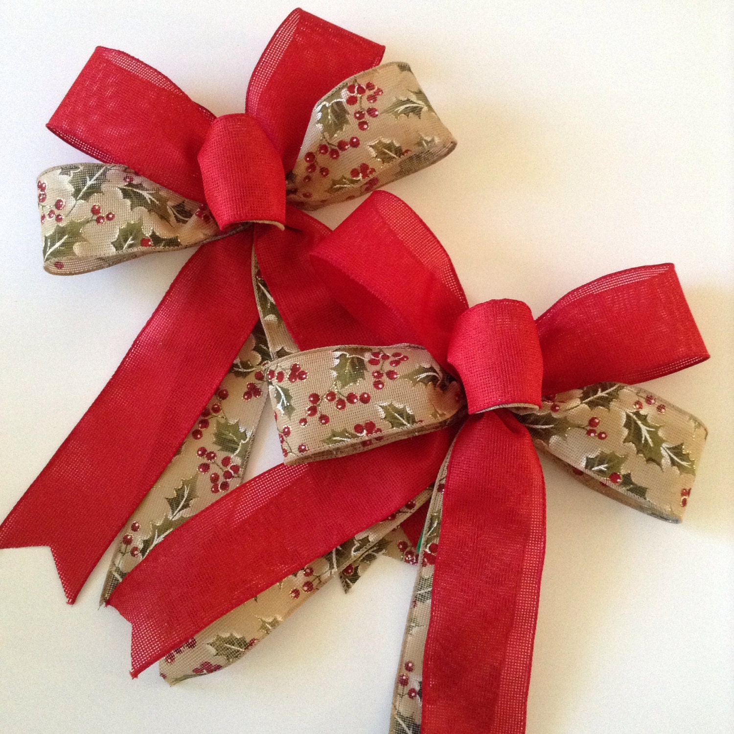 Christmas Burlap Bows / Christmas Tree Decorative Bows