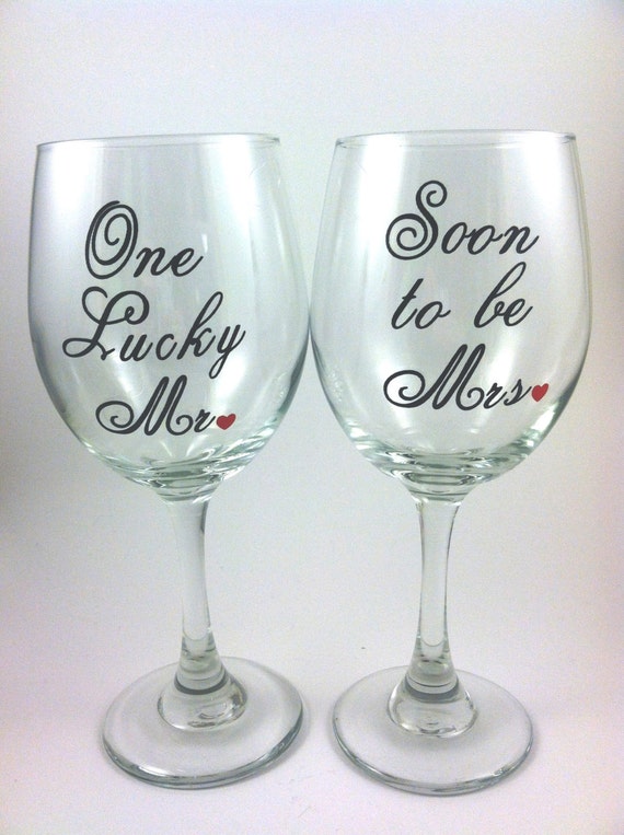 personalized wine glass set. his and hers. by QuiteUniqueBoutique
