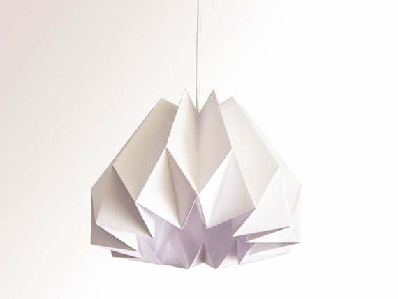 Pumpkin / Origami Paper Lamp Shade - White
