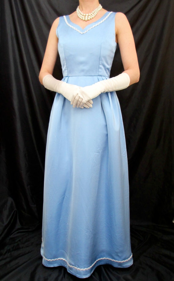 Vintage 1960's evening dress size 10 small blue