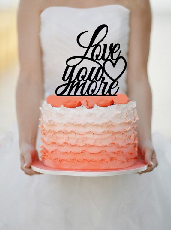  Love  you  more  Wedding  Cake  Topper  Monogram cake  by 