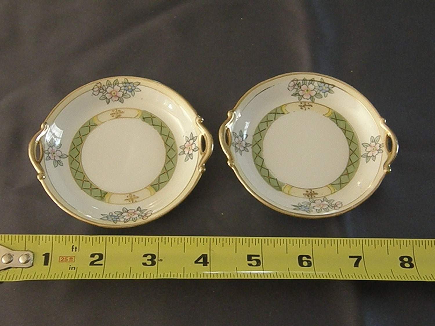 2 Antique NIPPON Hand Painted SALT Dips/Cellars