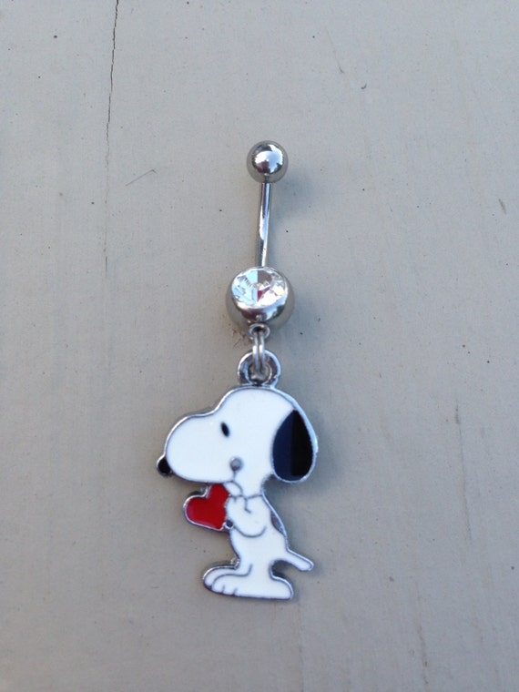 Snoopy holding heart Belly Navel Ring