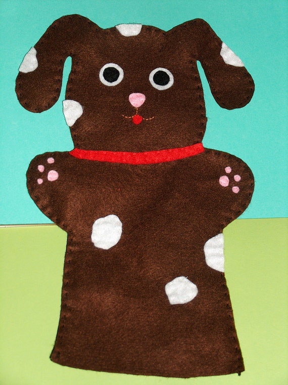 Items similar to Felt Dog Hand Puppet, children soft toy, children gift ...