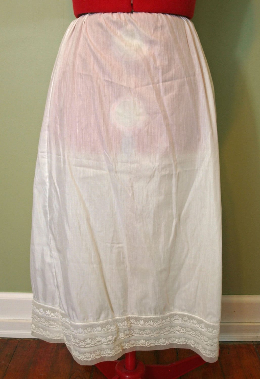 full length white slip