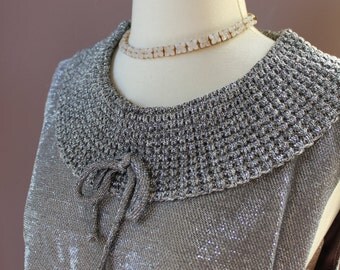 Set of 6 Golden Pearl Lurex Tassel Crochet Blouse (S,M,L)