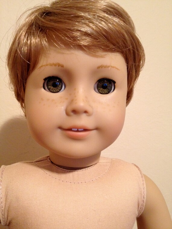 Customized American Girl Boy Doll Strawberry By Gramcatscloset Customized American Girl Boy Doll Strawberry Blond Hair Freckles Hazel Green Eyes