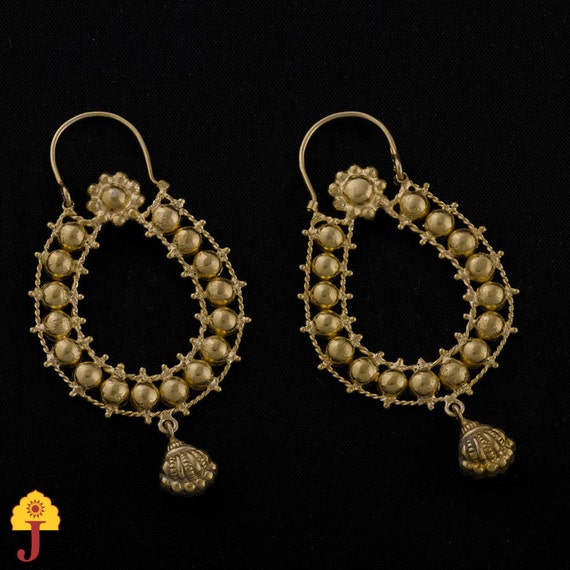 Handmade Gold Plated Silver Indian Earrings 113JE19