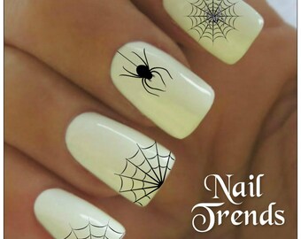 Spider Nail Decal 20 Vinyl Adhesive Decals Halloween Nail Tattoos Nail Art